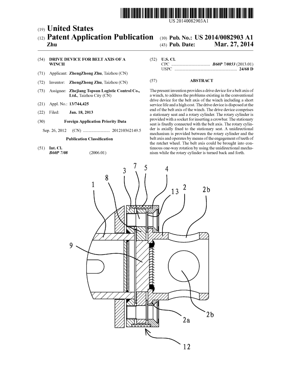 Drive Device for Belt Axis of a Winch - diagram, schematic, and image 01