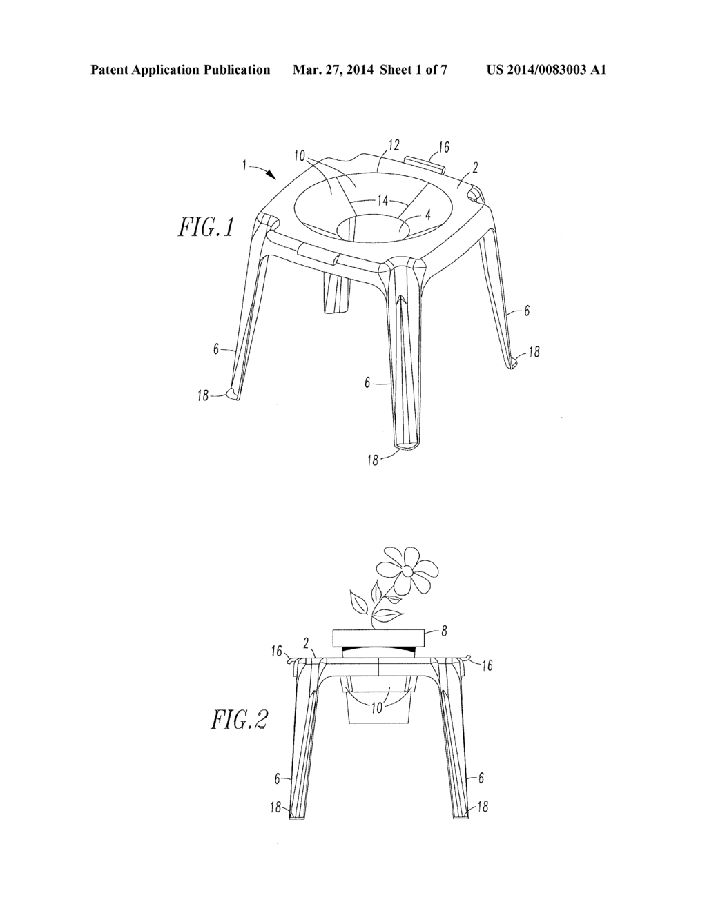 STACKABLE HOLDER OR PLANTER FOR POTTED PLANTS - diagram, schematic, and image 02