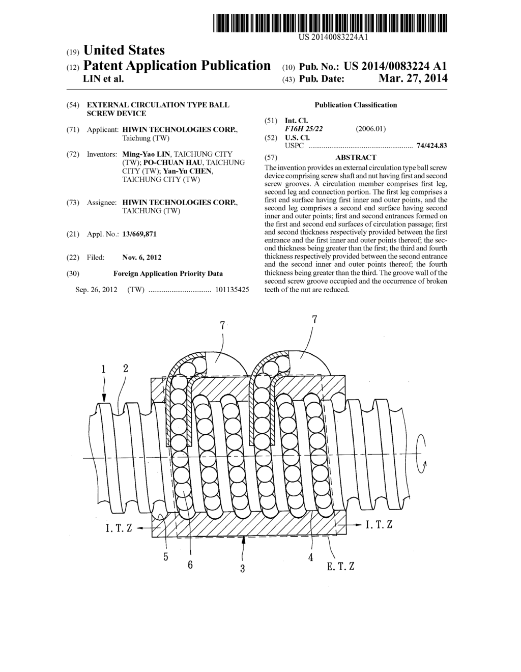 EXTERNAL CIRCULATION TYPE BALL SCREW DEVICE - diagram, schematic, and image 01