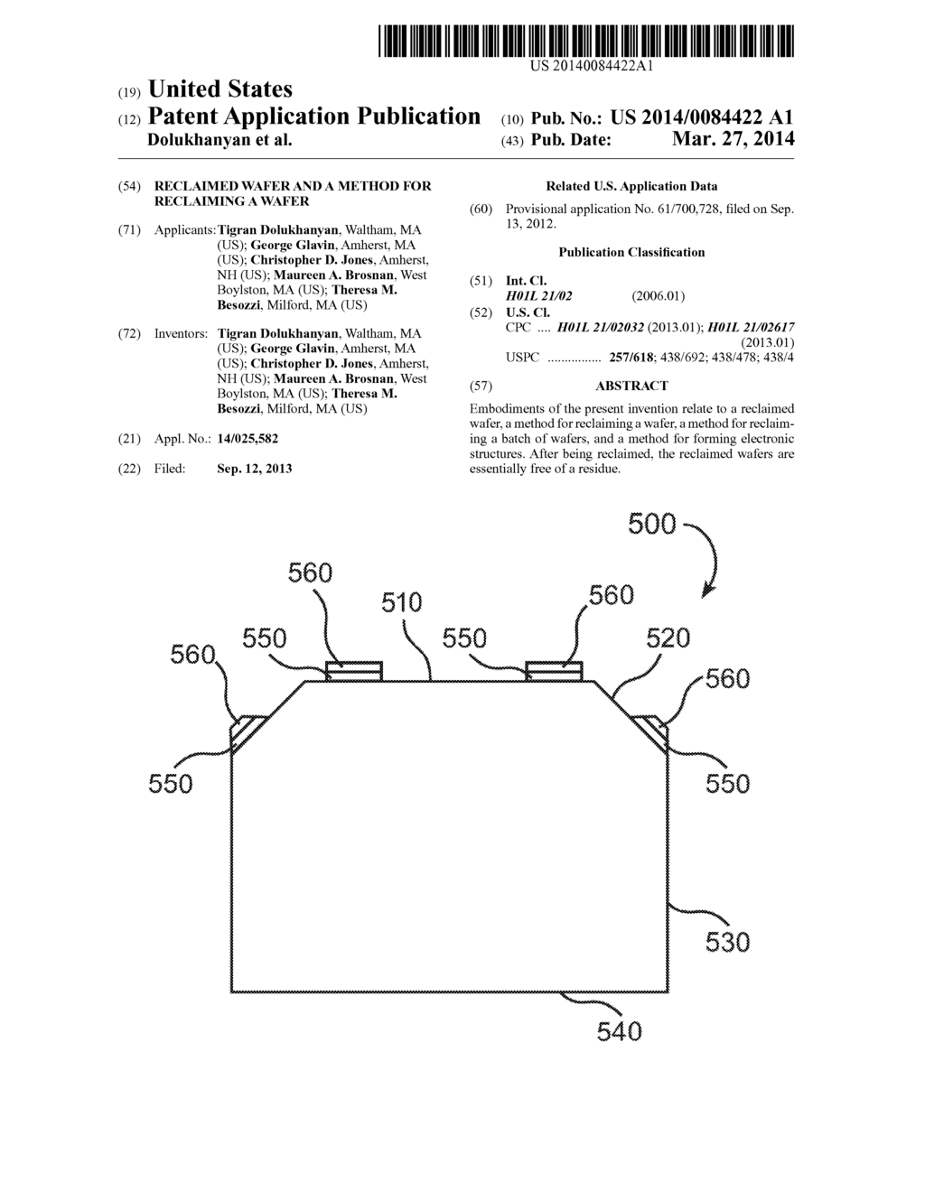 Reclaimed Wafer And A Method For Reclaiming A Wafer - diagram, schematic, and image 01