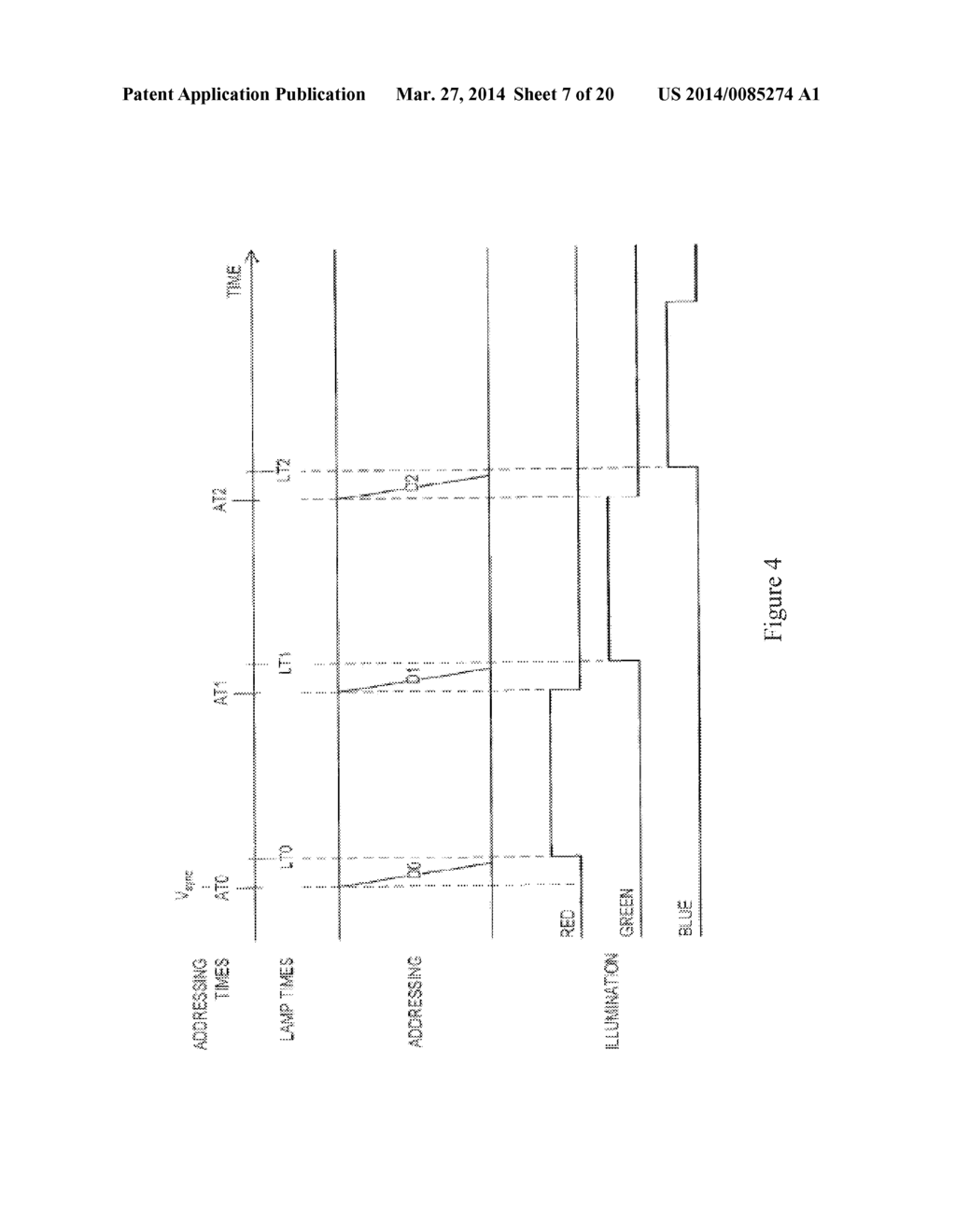 DISPLAY DEVICES AND DISPLAY ADDRESSING METHODS UTILIZING VARIABLE ROW     LOADING TIMES - diagram, schematic, and image 08