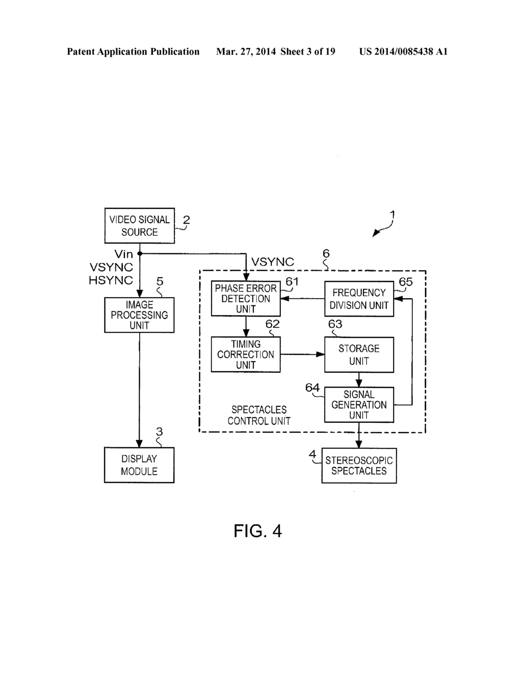 STEREOSCOPIC SPECTACLES CONTROL DEVICE, DISPLAY DEVICE, AND STEREOSCOPIC     SPECTACLES CONTROL METHOD - diagram, schematic, and image 04