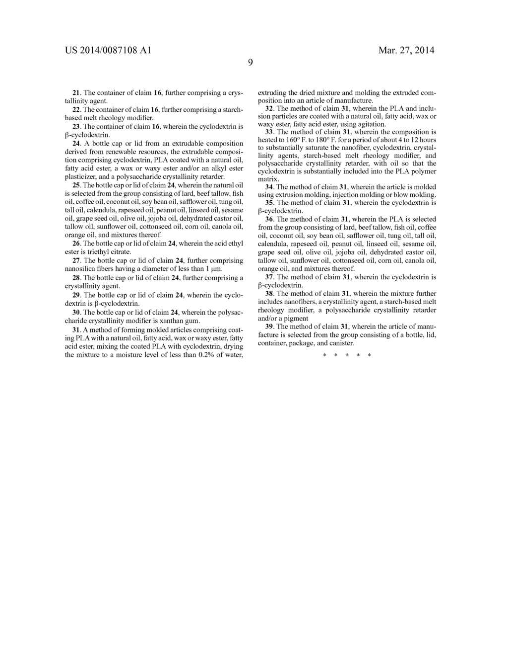 EXTRUDABLE COMPOSITION DERIVED FROM RENEWABLE RESOURCES AND METHOD OF     MAKING MOLDED ARTICLES UTILIZING THE SAME - diagram, schematic, and image 17