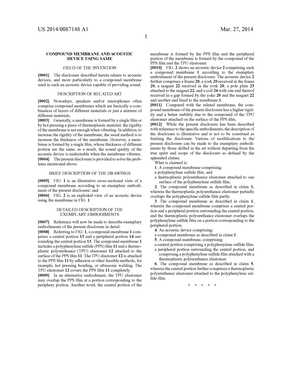 COMPOUND MEMBRANE AND ACOUSTIC DEVICE USING SAME - diagram, schematic, and image 03