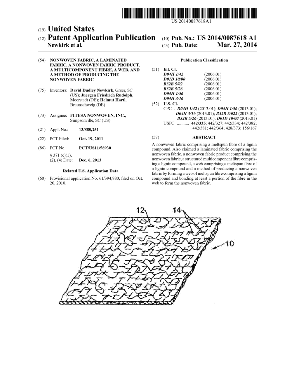 Nonwoven Fabric, A Laminated Fabric, A Nonwoven Fabric Product, A     Multicomponent Fibre, A Web, And A Method Of Producing The Nonwoven     Fabric - diagram, schematic, and image 01