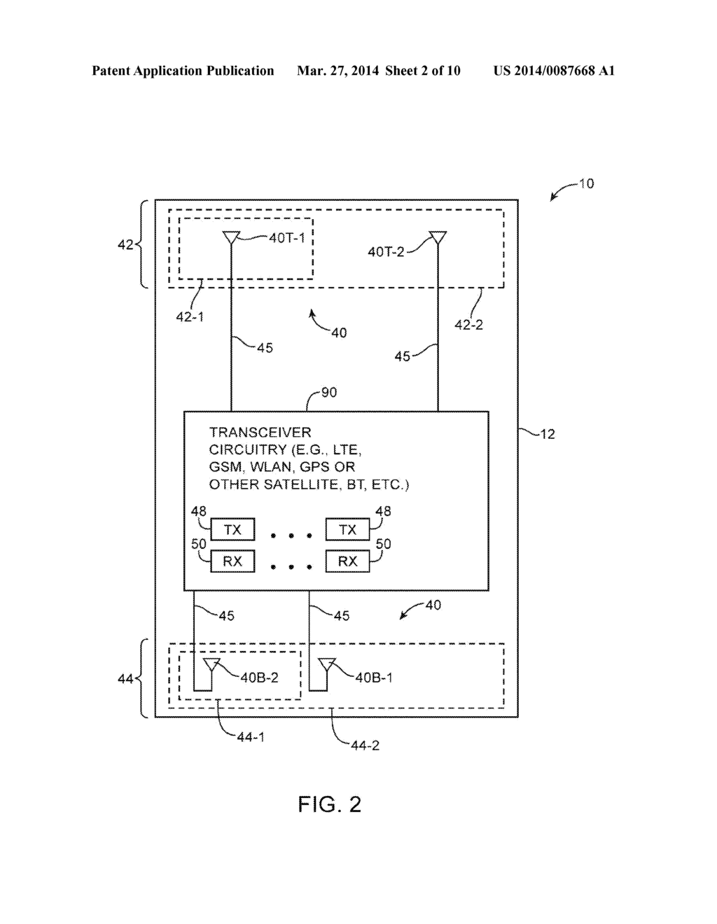 Methods and Apparatus for Performing Coexistence Testing for Multi-Antenna     Electronic Devices - diagram, schematic, and image 03