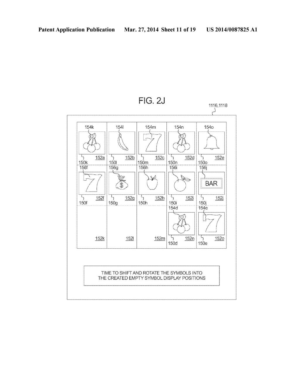 GAMING SYSTEM AND METHOD FOR PROVIDING A CASCADING MULTIPLE SIDED SYMBOL     GAME - diagram, schematic, and image 12