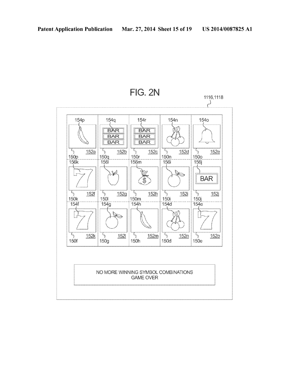 GAMING SYSTEM AND METHOD FOR PROVIDING A CASCADING MULTIPLE SIDED SYMBOL     GAME - diagram, schematic, and image 16