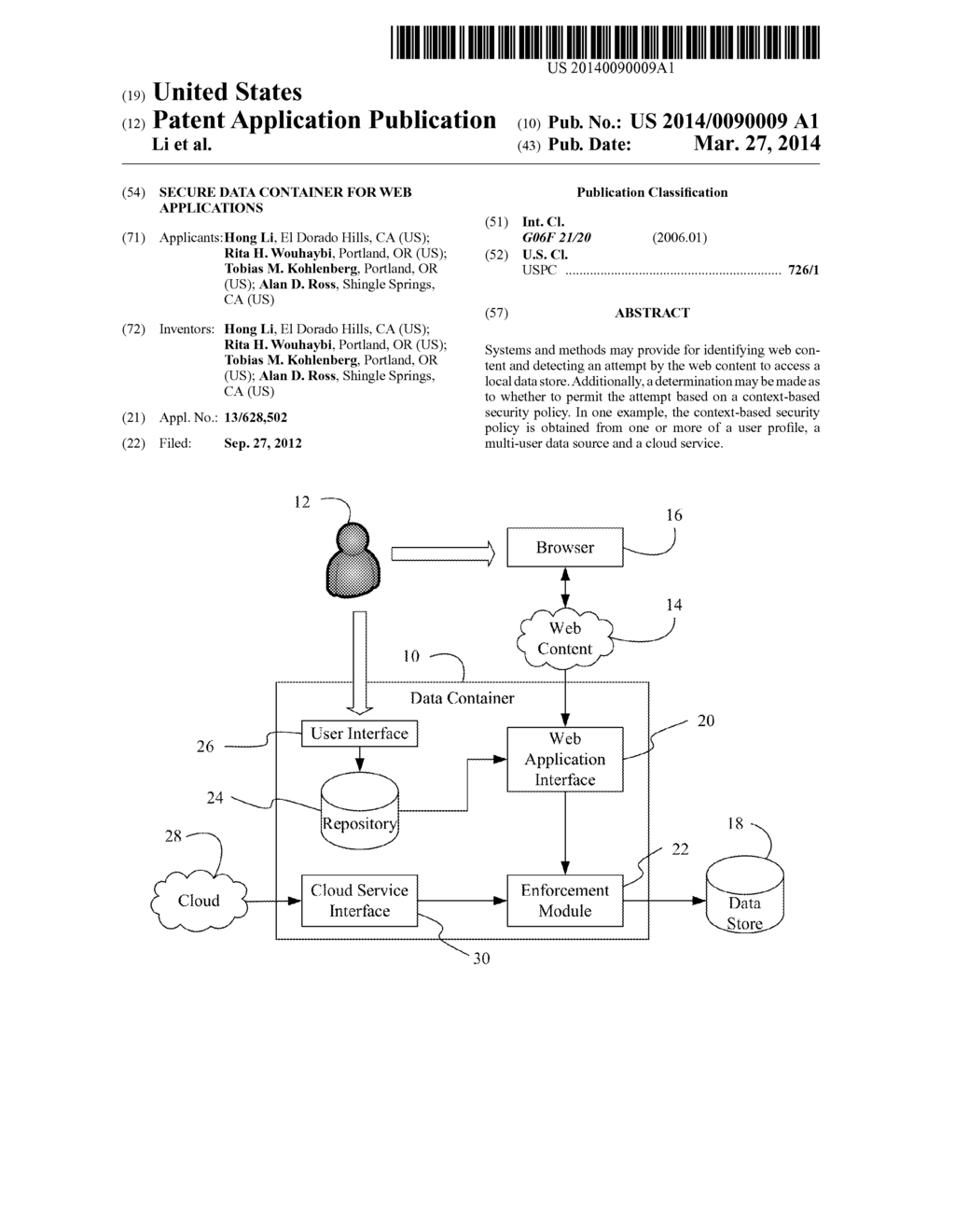 SECURE DATA CONTAINER FOR WEB APPLICATIONS - diagram, schematic, and image 01