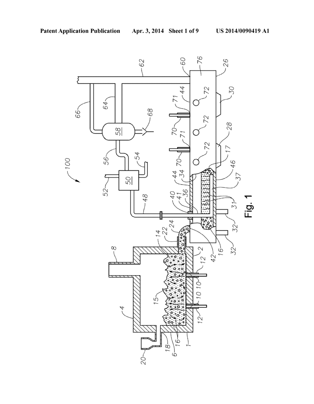 APPARATUS, SYSTEMS AND METHODS FOR REDUCING FOAMING DOWNSTREAM OF A     SUBMERGED COMBUSTION MELTER PRODUCING MOLTEN GLASS - diagram, schematic, and image 02