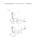 LEG DEVICE IN MUSICAL INSTRUMENT STAND, MUSICAL INSTRUMENT STAND INCLUDING     THE LEG DEVICE, AND SUPPORT FITTING FOR USE IN THE LEG DEVICE diagram and image