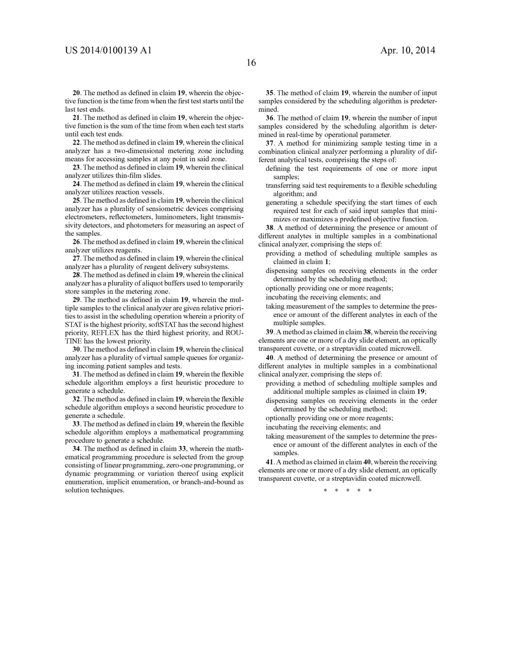 METHOD FOR SCHEDULING SAMPLES IN A COMBINATIONAL CLINICAL ANALYZER - diagram, schematic, and image 23