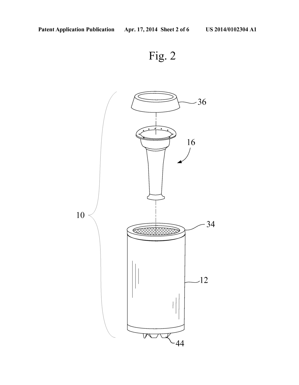 FILTER ASSEMBLY WITH SOUND ATTENUATION MEMBER AND RELATED METHOD OF     MANUFACTURE - diagram, schematic, and image 03