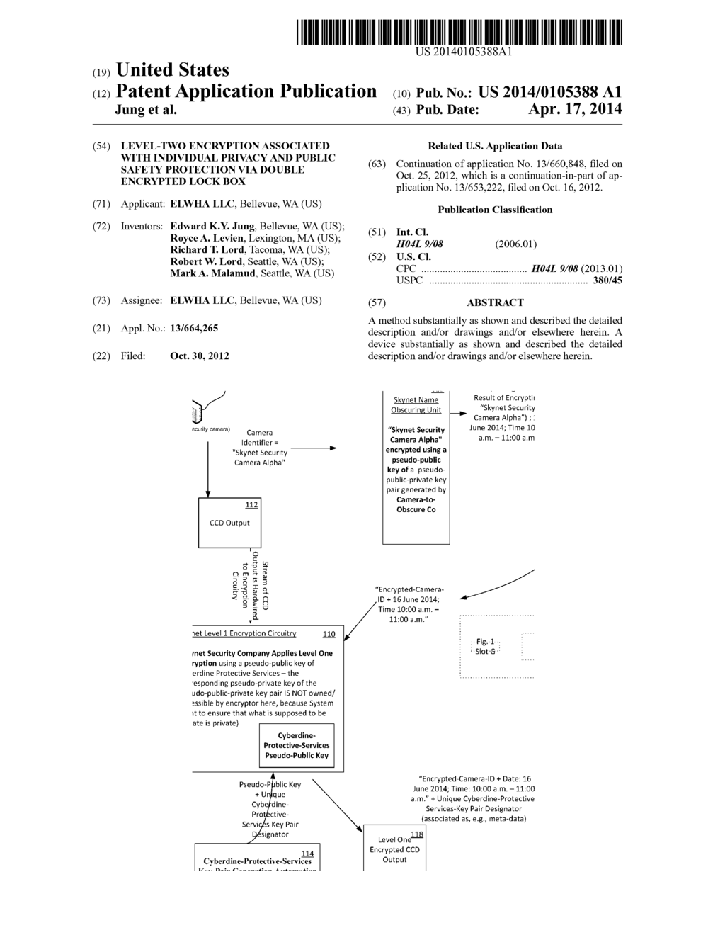 LEVEL-TWO ENCRYPTION ASSOCIATED WITH INDIVIDUAL PRIVACY AND PUBLIC SAFETY     PROTECTION VIA DOUBLE ENCRYPTED LOCK BOX - diagram, schematic, and image 01