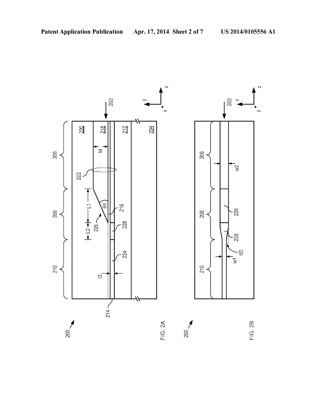 SURFACE WAVEGUIDE HAVING A TAPERED REGION AND METHOD OF FORMING - diagram, schematic, and image 03
