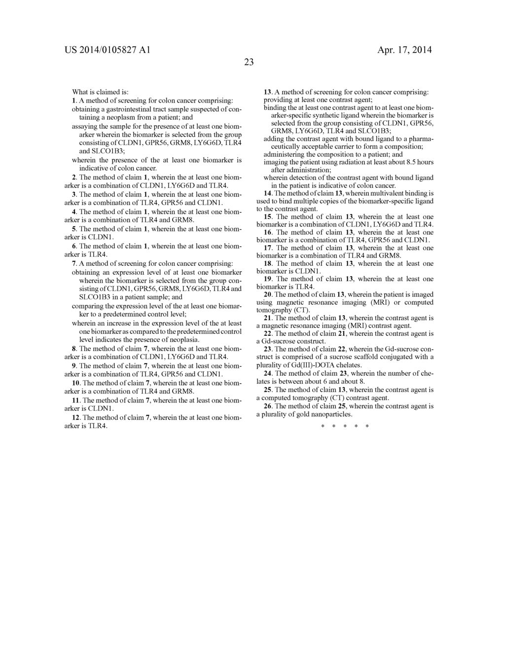 METHOD OF SCREENING FOR COLON CANCER USING BIOMARKERS - diagram, schematic, and image 40