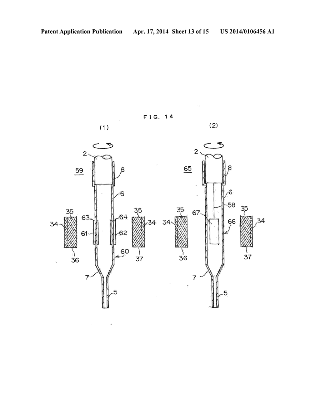 APPARATUS FOR INTRODUCING BIOLOGICAL MATERIAL, METHOD OF INTRODUCING     BIOLOGICAL MATERIAL AND MAGNETIC SUPPORT FOR INTRODUCING BIOLOGICAL     MATERIAL - diagram, schematic, and image 14