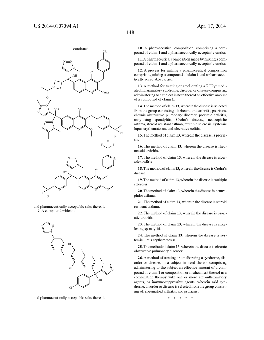 METHYLENE LINKED QUINOLINYL MODULATORS OF RORyt - diagram, schematic, and image 149