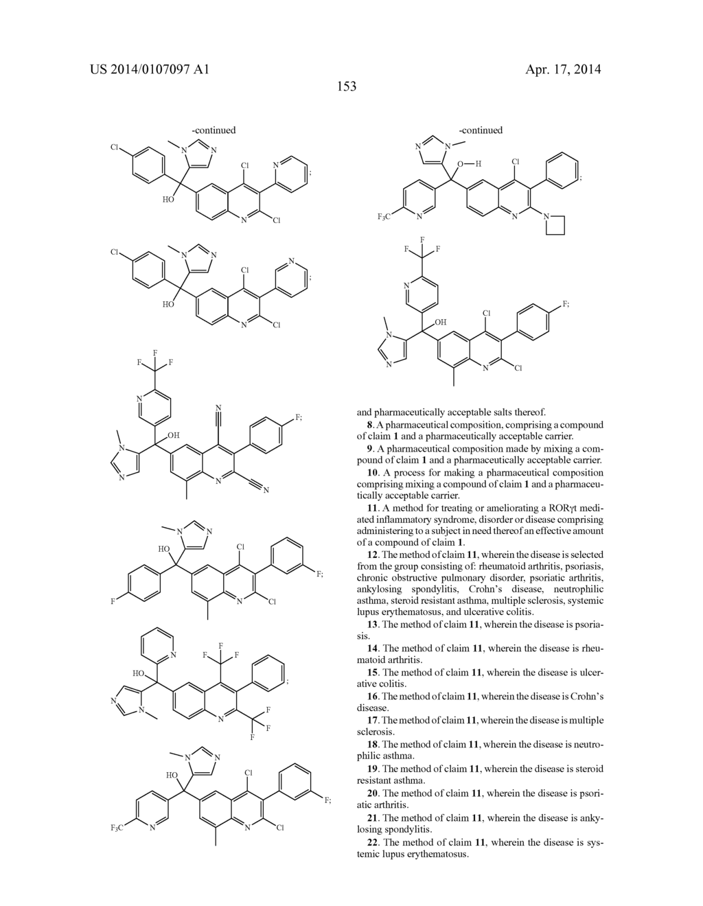 HETEROARYL LINKED QUINOLINYL MODULATORS OF RORyt - diagram, schematic, and image 154