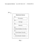 Embedded Authentication Systems in an Electronic Device diagram and image