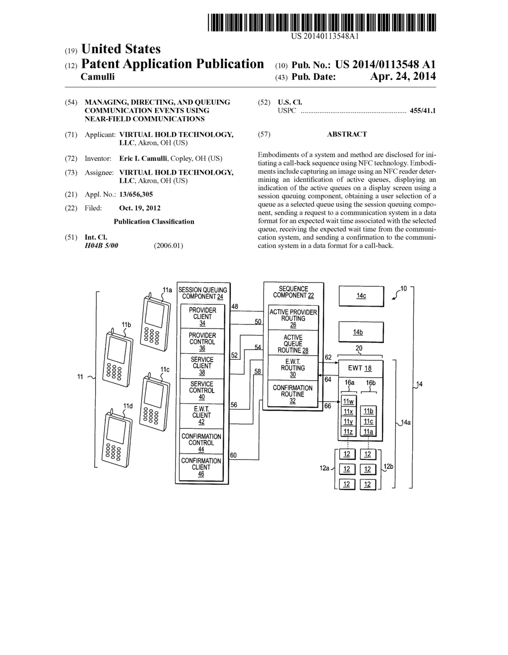 MANAGING, DIRECTING, AND QUEUING COMMUNICATION EVENTS USING NEAR-FIELD     COMMUNICATIONS - diagram, schematic, and image 01