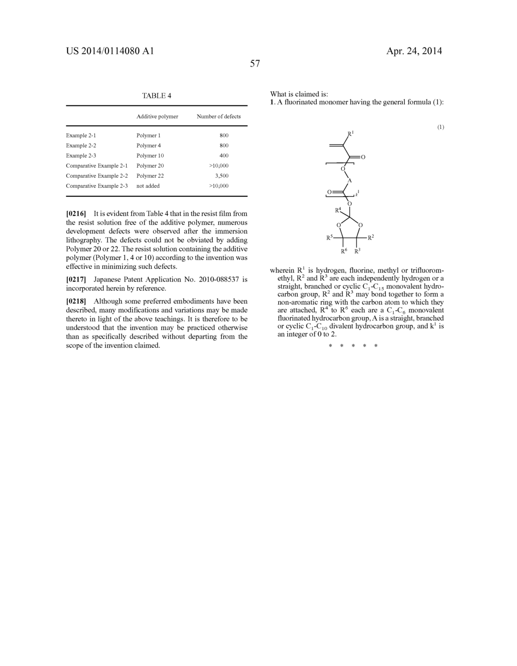 FLUORINATED MONOMER, POLYMER, RESIST COMPOSITION, AND PATTERNING PROCESS - diagram, schematic, and image 58