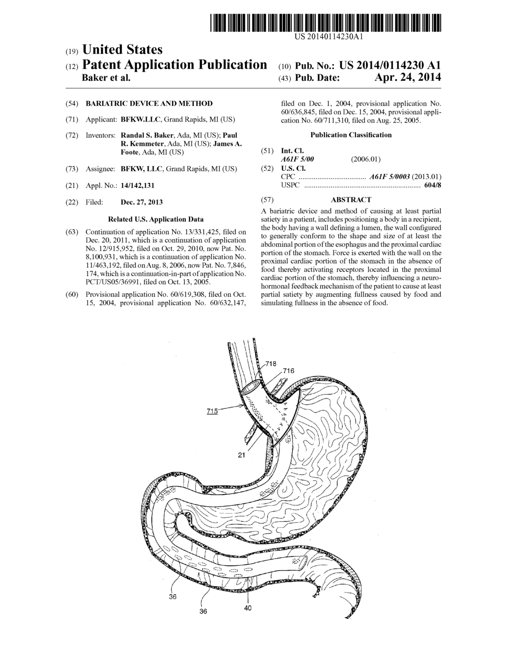 BARIATRIC DEVICE AND METHOD - diagram, schematic, and image 01