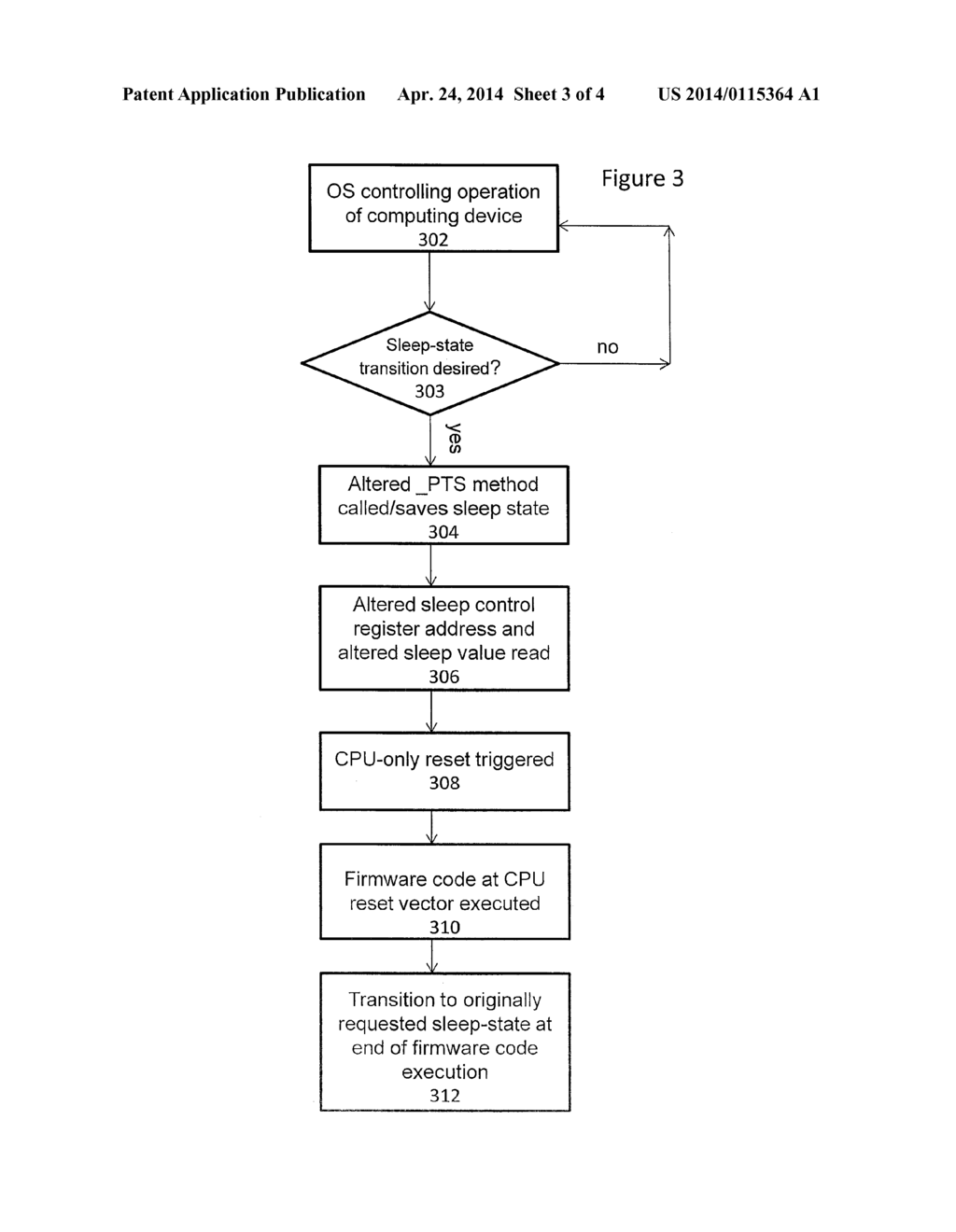 METHOD AND DEVICE FOR ADVANCED CONFIGURATION AND POWER INTERFACE (ACPI)     SLEEP-STATE SUPPORT USING CPU-ONLY RESET - diagram, schematic, and image 04