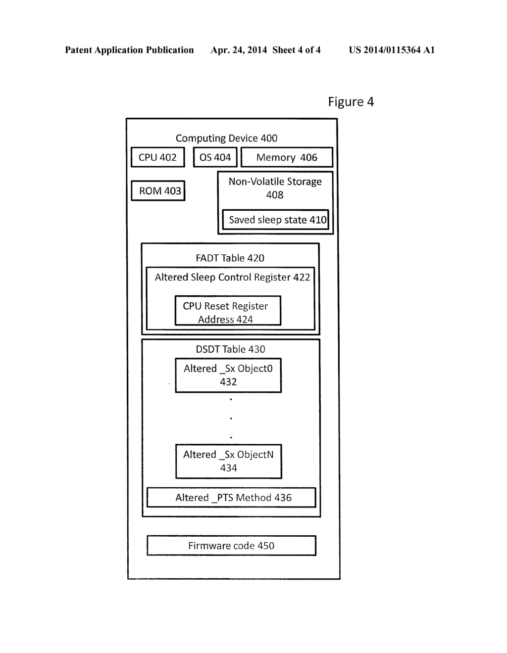 METHOD AND DEVICE FOR ADVANCED CONFIGURATION AND POWER INTERFACE (ACPI)     SLEEP-STATE SUPPORT USING CPU-ONLY RESET - diagram, schematic, and image 05