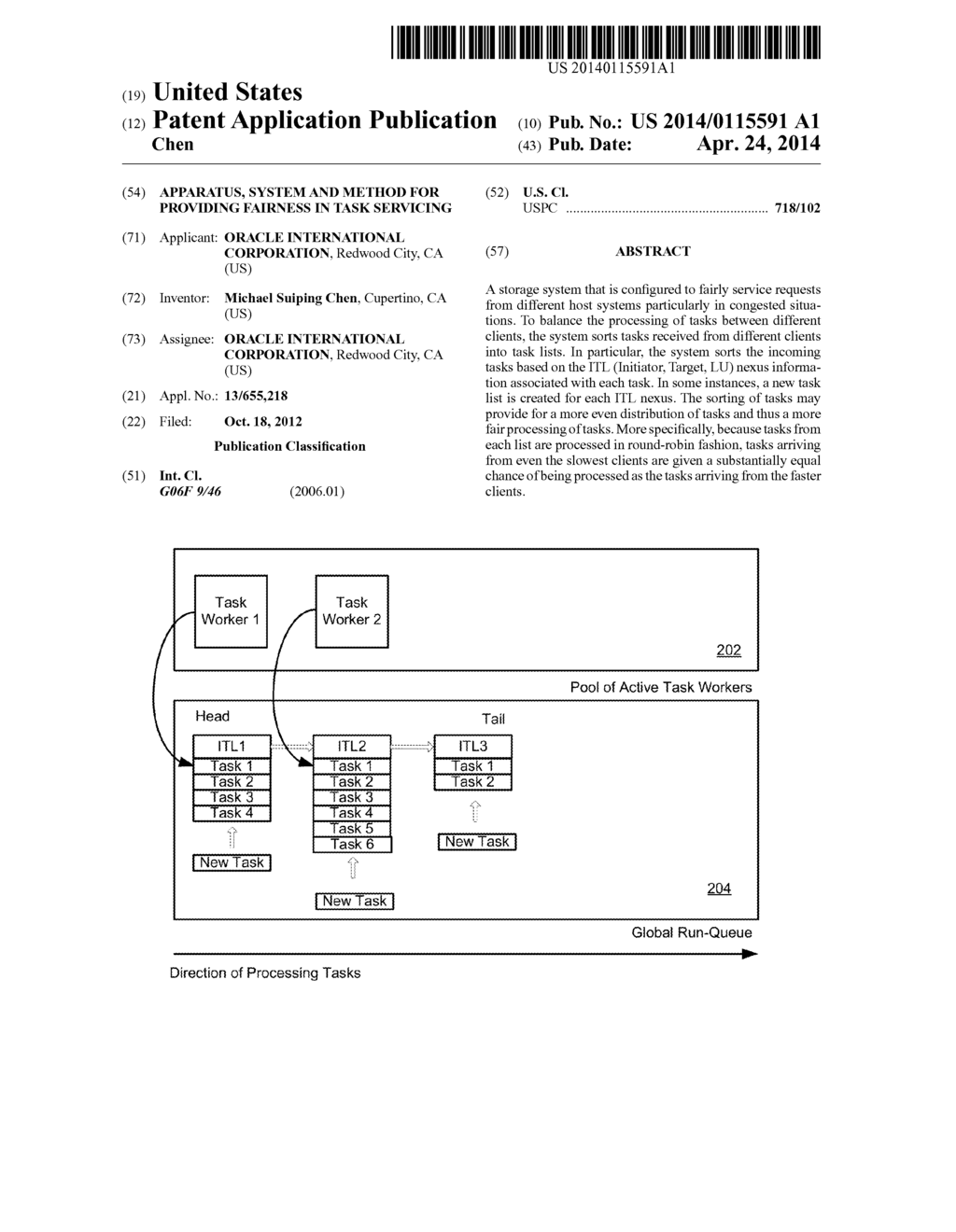 APPARATUS, SYSTEM AND METHOD FOR PROVIDING FAIRNESS IN TASK SERVICING - diagram, schematic, and image 01