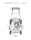 DUAL BLADED WALK POWER MOWER WITH TIMED BLADE DRIVE SYSTEM CARRIED ON AN     APRON OF A POWER SOURCE MOUNT diagram and image