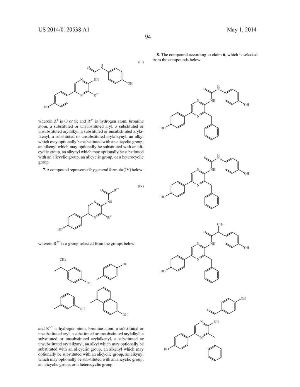 COELENTERAZINE ANALOGUES AND COELENTERAMIDE ANALOGUES - diagram, schematic, and image 103