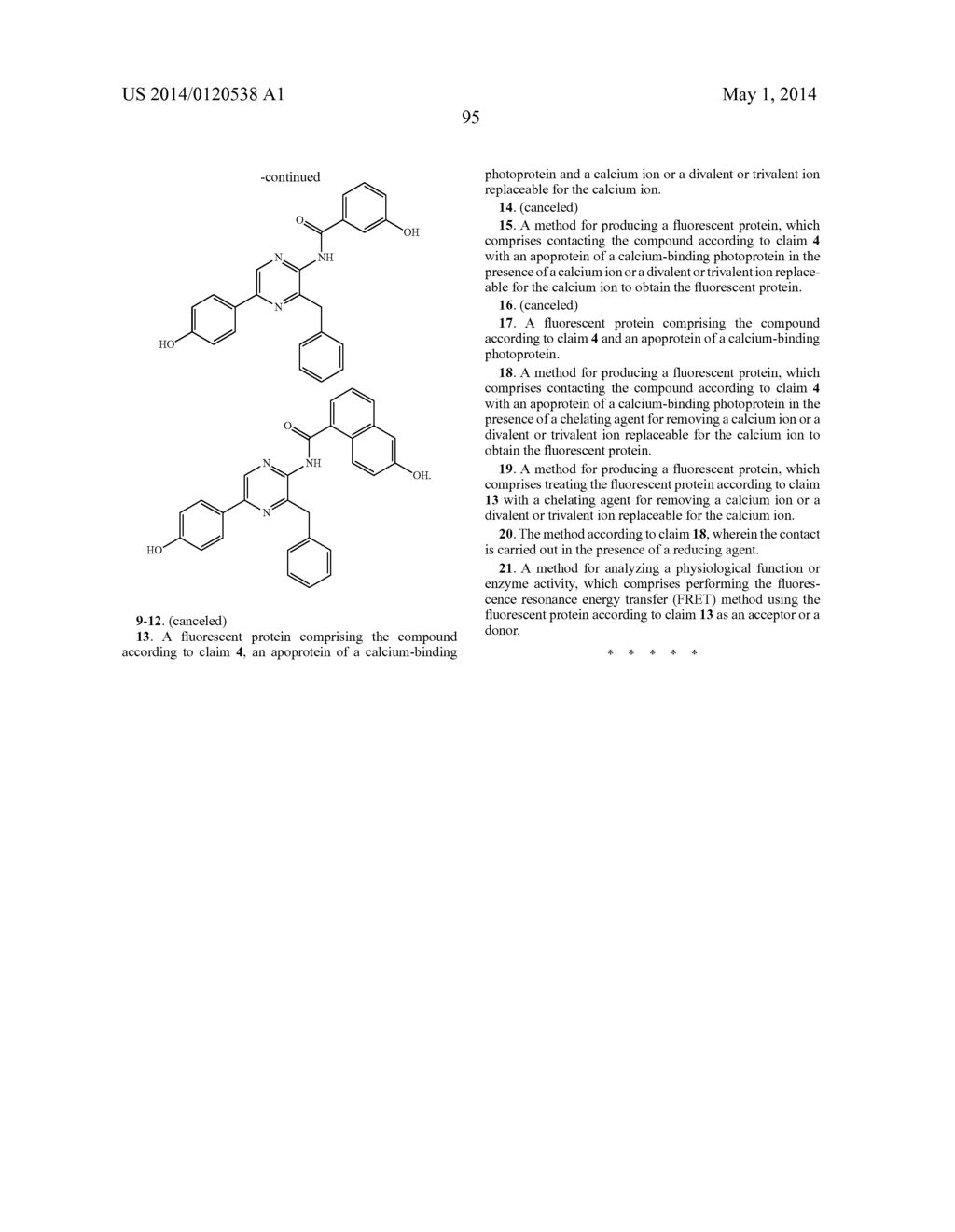 COELENTERAZINE ANALOGUES AND COELENTERAMIDE ANALOGUES - diagram, schematic, and image 104