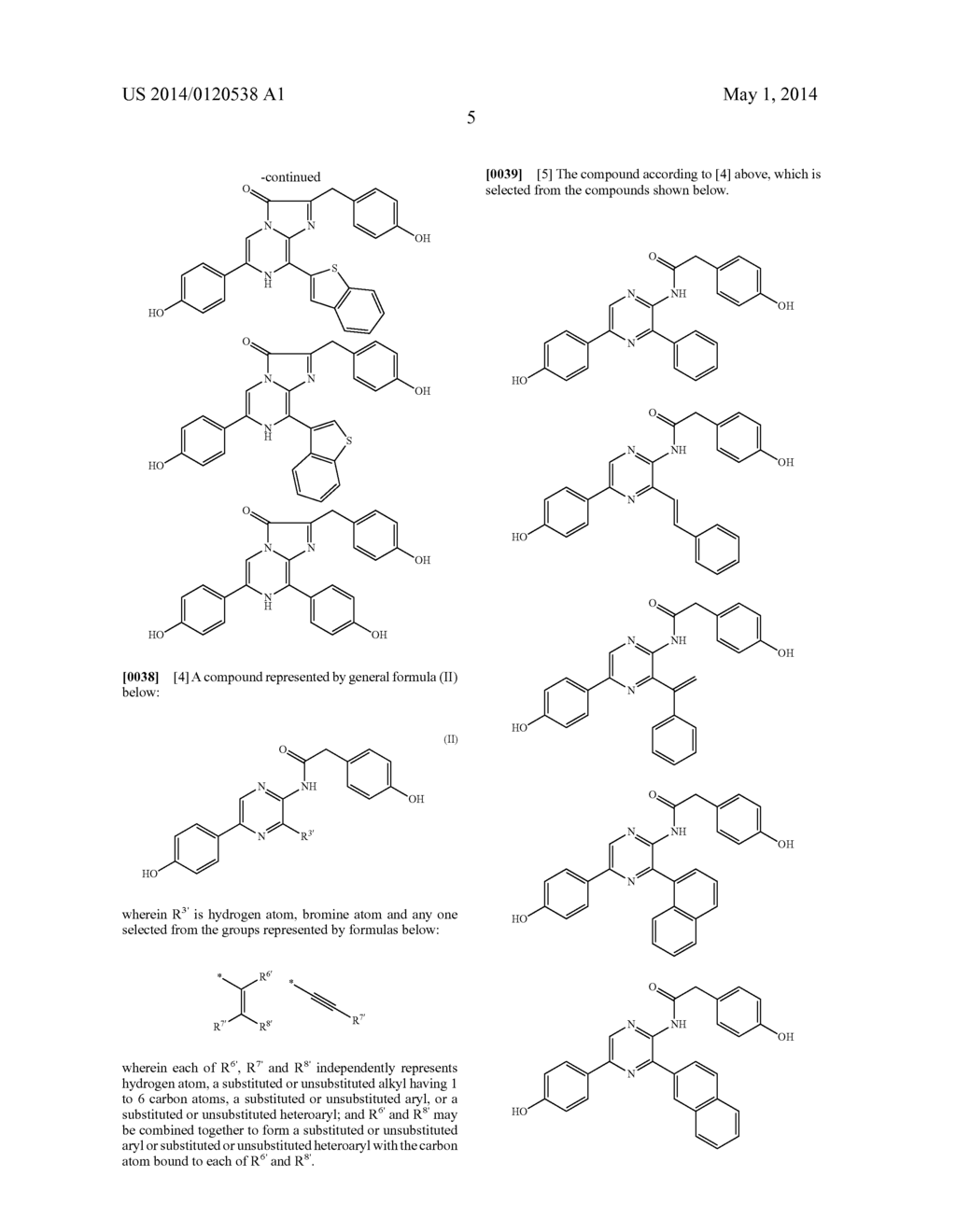 COELENTERAZINE ANALOGUES AND COELENTERAMIDE ANALOGUES - diagram, schematic, and image 14