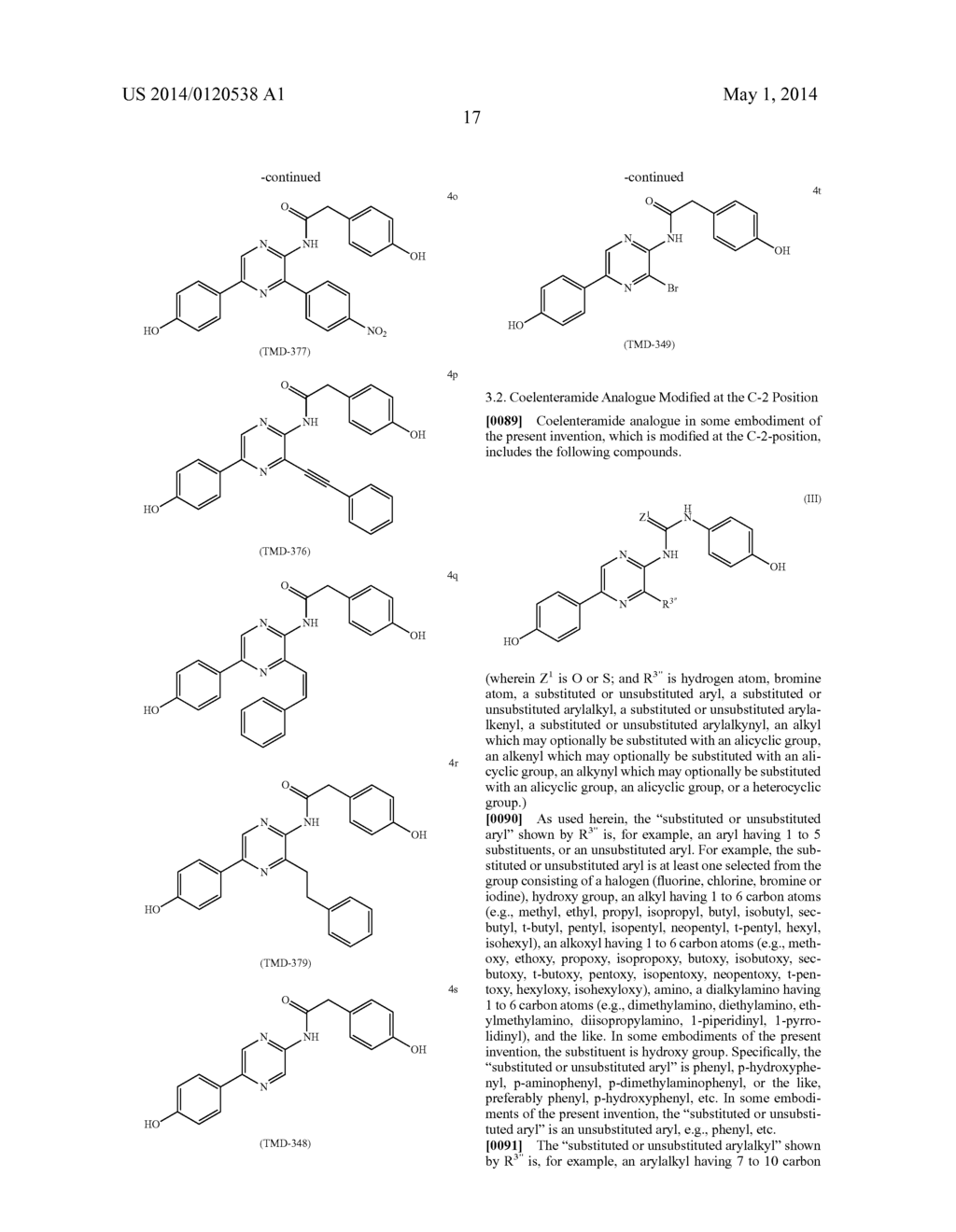 COELENTERAZINE ANALOGUES AND COELENTERAMIDE ANALOGUES - diagram, schematic, and image 26