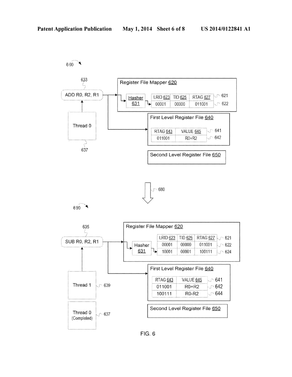 EFFICIENT USAGE OF A REGISTER FILE MAPPER AND FIRST-LEVEL DATA REGISTER     FILE - diagram, schematic, and image 07