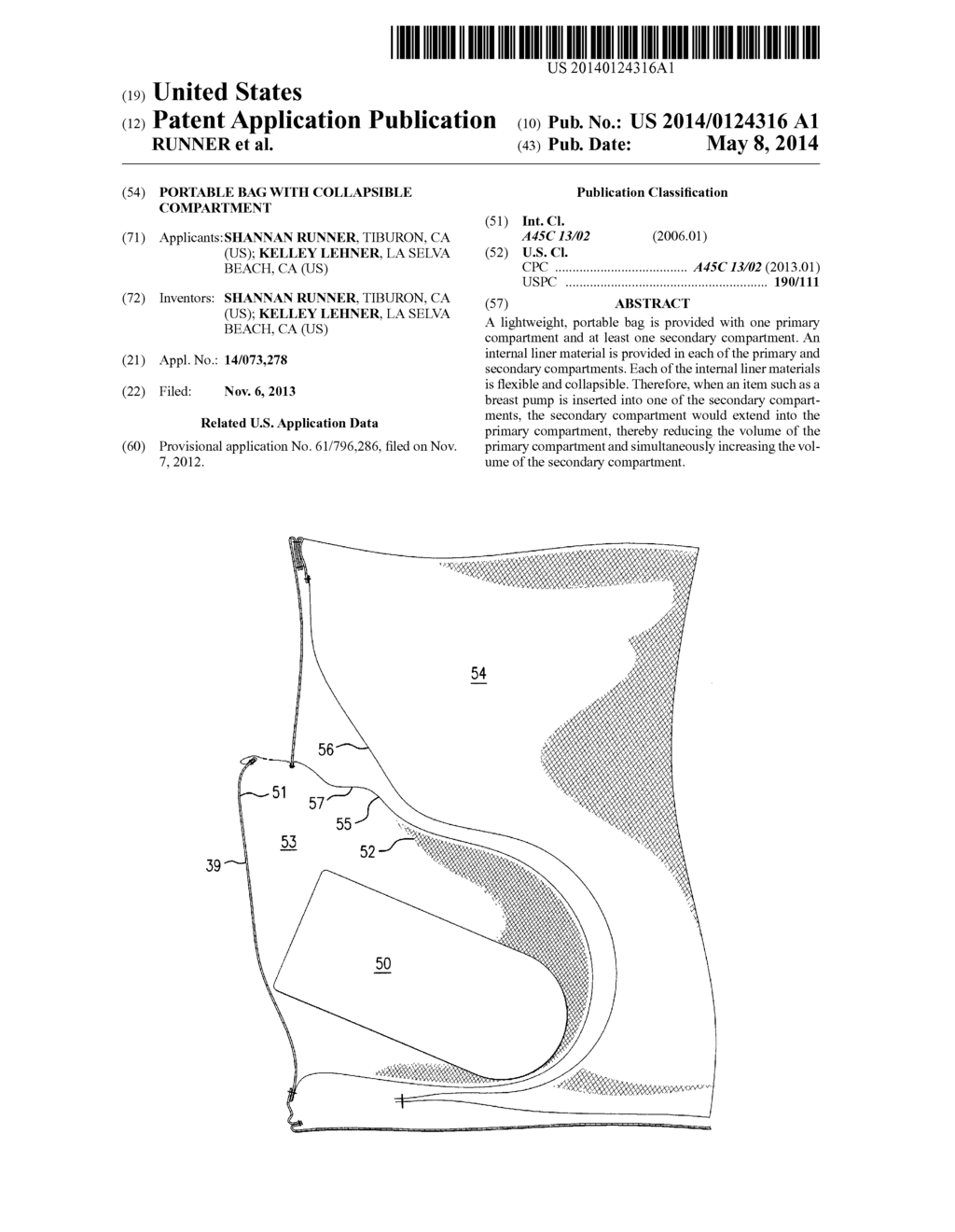 PORTABLE BAG WITH COLLAPSIBLE COMPARTMENT - diagram, schematic, and image 01