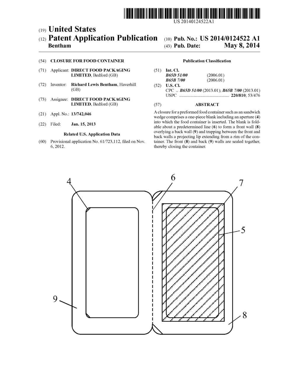 CLOSURE FOR FOOD CONTAINER - diagram, schematic, and image 01