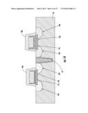 SEMICONDUCTOR DEVICE INCLUDING LOW-K DIELECTRIC CAP LAYER FOR GATE     ELECTRODES AND RELATED METHODS diagram and image