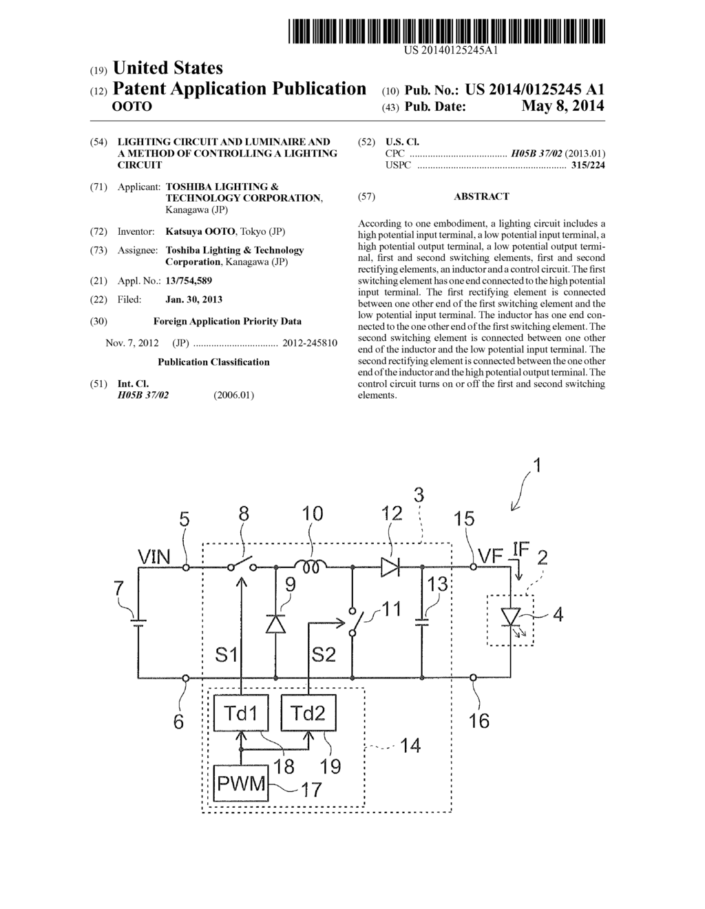 LIGHTING CIRCUIT AND LUMINAIRE AND A METHOD OF CONTROLLING A LIGHTING     CIRCUIT - diagram, schematic, and image 01