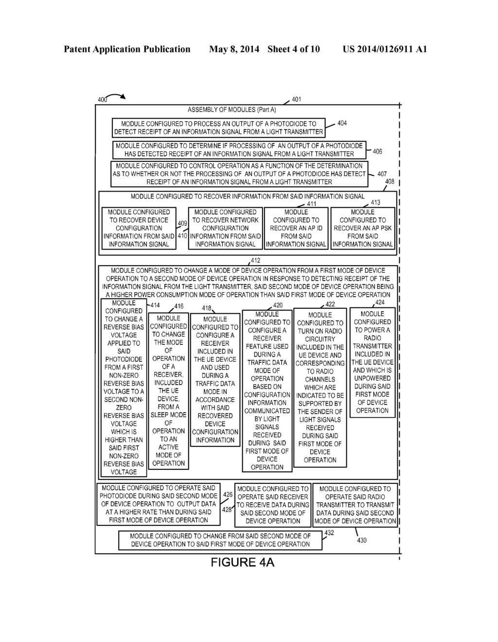 METHODS AND APPARATUS FOR COMMUNICATING INFORMATION USING VISIBLE LIGHT     SIGNALS AND/OR RADIO SIGNALS - diagram, schematic, and image 05