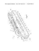 ASSEMBLY INCLUDING A GLIDING BOARD AND A DEVICE FOR RETAINING AN ARTICLE     OF FOOTWEAR diagram and image