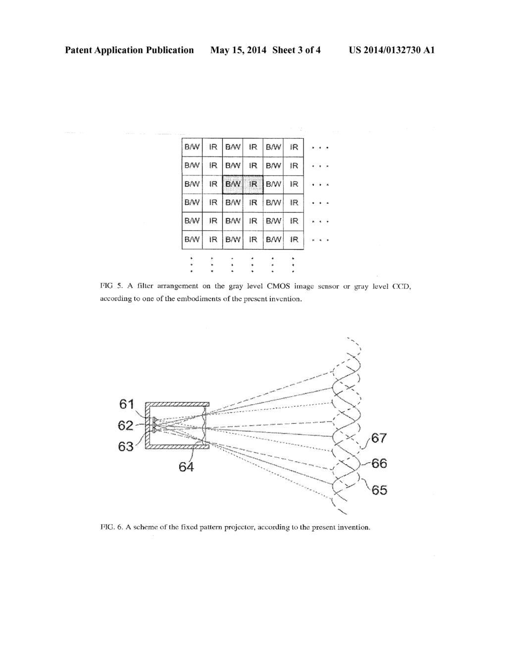 Compact 3D Scanner with Fixed Pattern Projector and Dual Band Image Sensor - diagram, schematic, and image 04