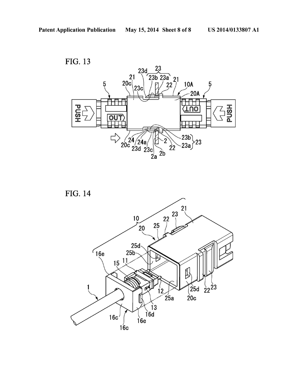 OPTICAL CONNECTOR RECEPTACLE, RECEPTACLE HOUSING, OPTICAL CONNECTOR     ADAPTER, AND ADAPTER HOUSING - diagram, schematic, and image 09