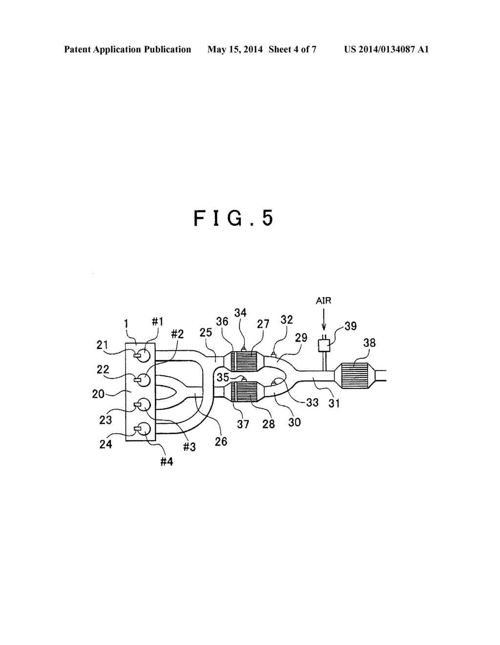 METHOD AND APPARATUS FOR EXHAUST GAS CONTROL OF AN INTERNAL COMBUSTION     ENGINE - diagram, schematic, and image 05