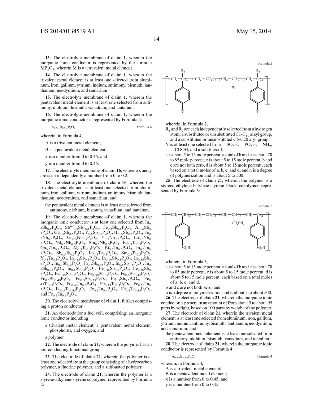 ELECTROLYTE MEMBRANE FOR FUEL CELL, ELECTRODE FOR FUEL CELL, AND FUEL CELL     EMPLOYING THE SAME - diagram, schematic, and image 29