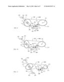 TREADLE-DRIVE TRANSMISSION WHEEL SERIES WITH PERIODICALLY VARIED SPEED     RATIO AND HAVING INWARD PACKING AUXILIARY WHEEL diagram and image