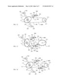 TREADLE-DRIVE TRANSMISSION WHEEL SERIES WITH PERIODICALLY VARIED SPEED     RATIO AND HAVING INWARD PACKING AUXILIARY WHEEL diagram and image