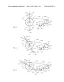 TREADLE-DRIVE ECCENTRIC WHEEL TRANSMISSION WHEEL SERIES WITH PERIODICALLY     VARIED SPEED RATIO AND HAVING INWARD PACKING AUXILIARY WHEEL diagram and image