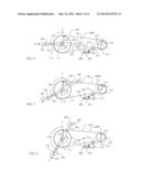 TREADLE-DRIVE ECCENTRIC WHEEL TRANSMISSION WHEEL SERIES WITH PERIODICALLY     VARIED SPEED RATIO AND HAVING INWARD PACKING AUXILIARY WHEEL diagram and image